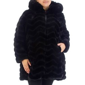 Women’s black faux fur coat